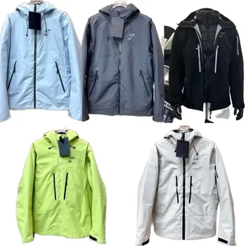 Manufacturer Customized Autumn Outdoor Hard Shell Jacket Windproof Waterproof Casual Print Raincoat with Zipper Closure