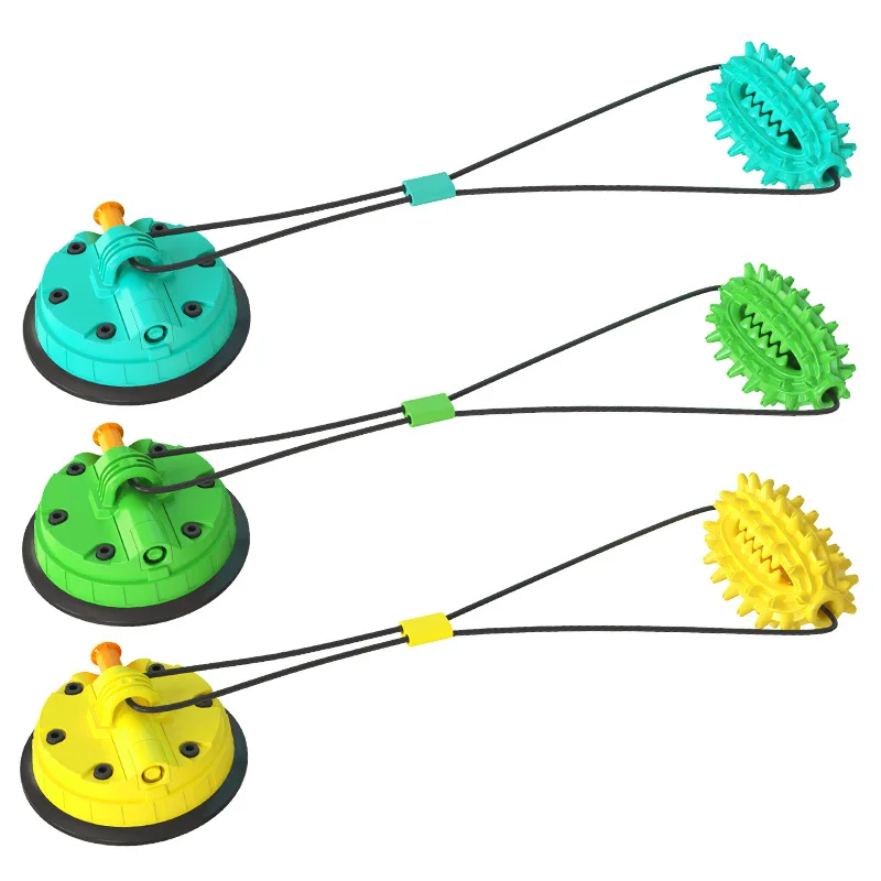 New Explosive Vacuum Suction Cup Pull String Ball Dog Molar Toy Food Leakage Dog Chew Balls Food Dispensing Ball Chew Toy