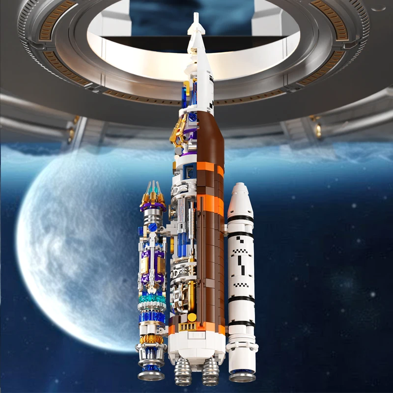 23021 Space Odyssey Rocket Series Home Decoration Painting ABS Plastic Toys Building Block CHINAROCKET With LED Light DIY Bricks
