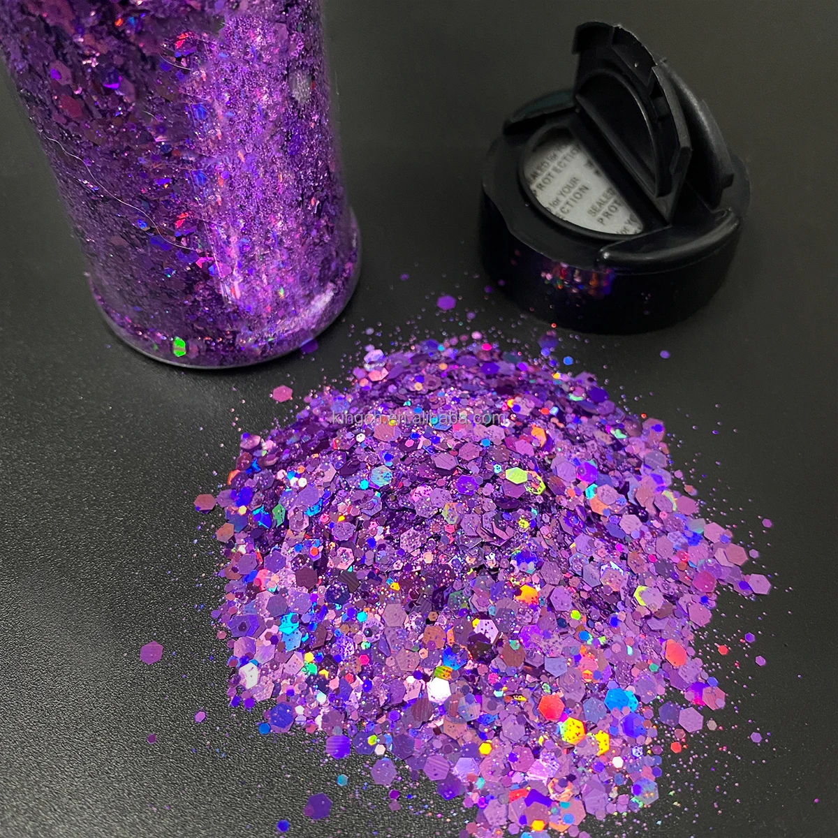 Bright Colorful Holographic Mix Chunky Body Glitter Bulk Wholesale 24 Colors in Shaker manufacture