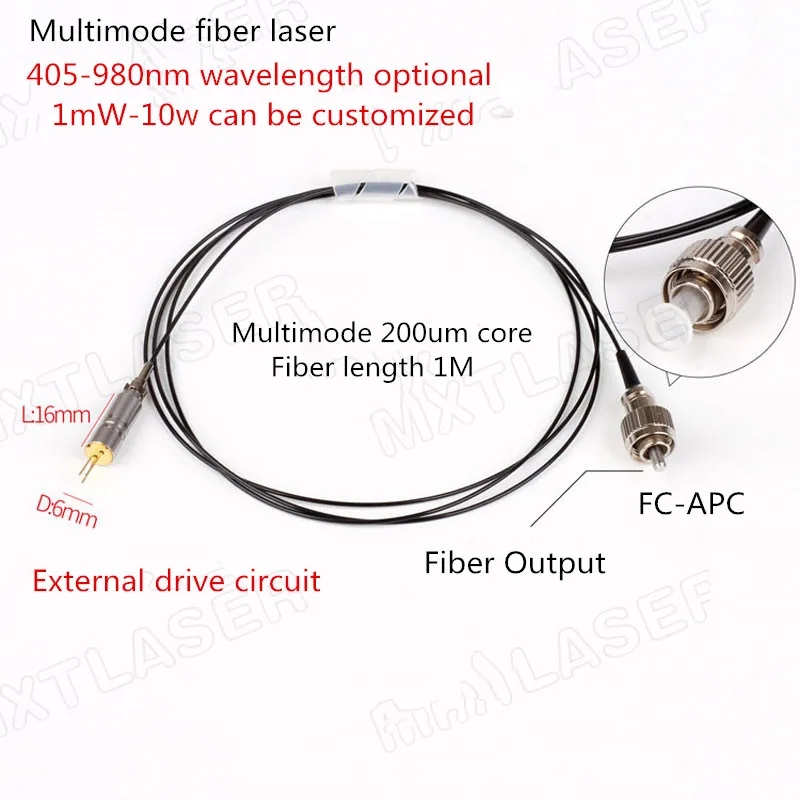 Corning Fibrance 635nm Red Diffusing Fiber Laser Diode Module