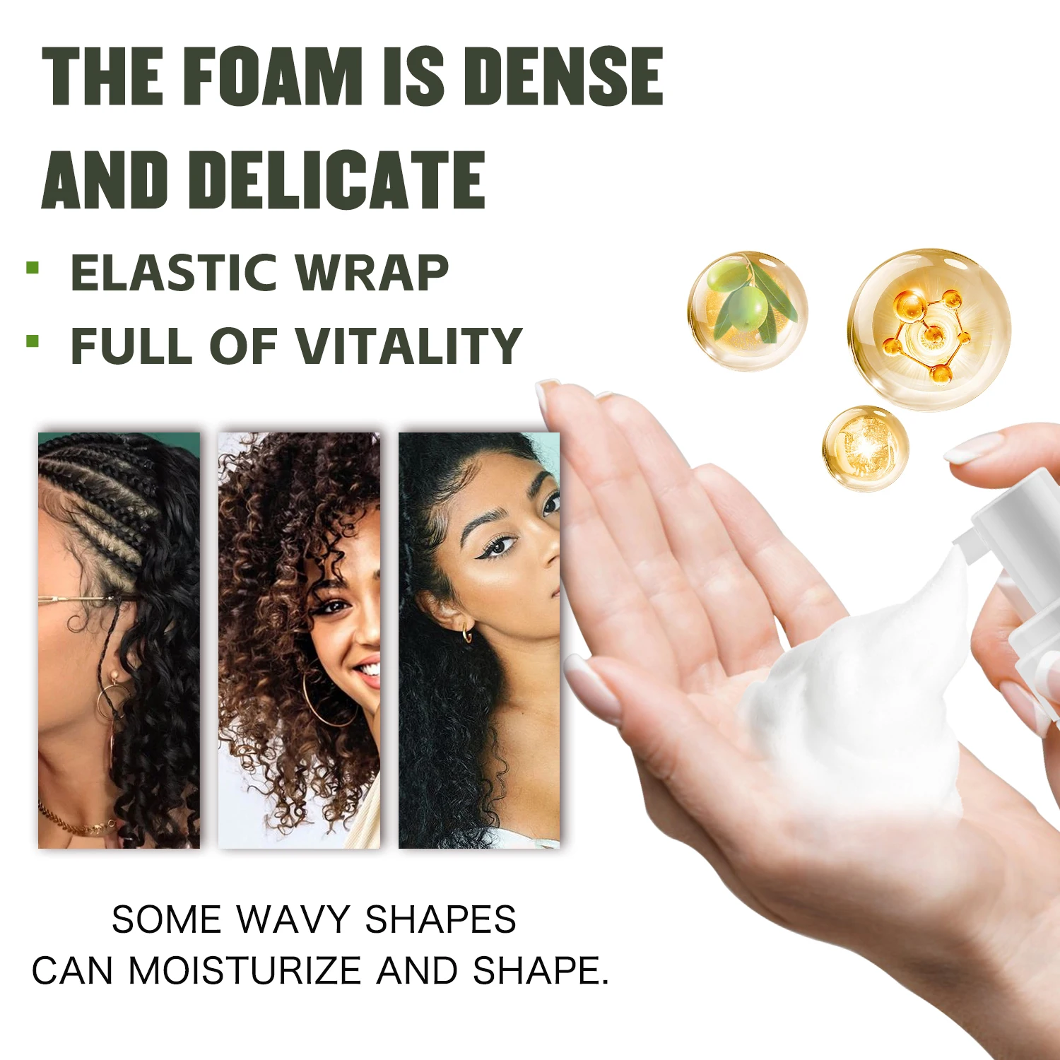 Factory Customized Extra Strong Hold Olive Oil Foam Hair Wax for Men Hair Spray Mousse Wax