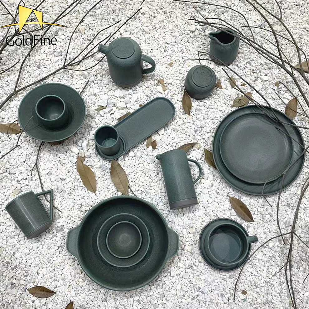 Crockery Kitchenware Porcelain Tableware New Style Ceramic Stoneware Dinnerware Sets with Reactive Glaze