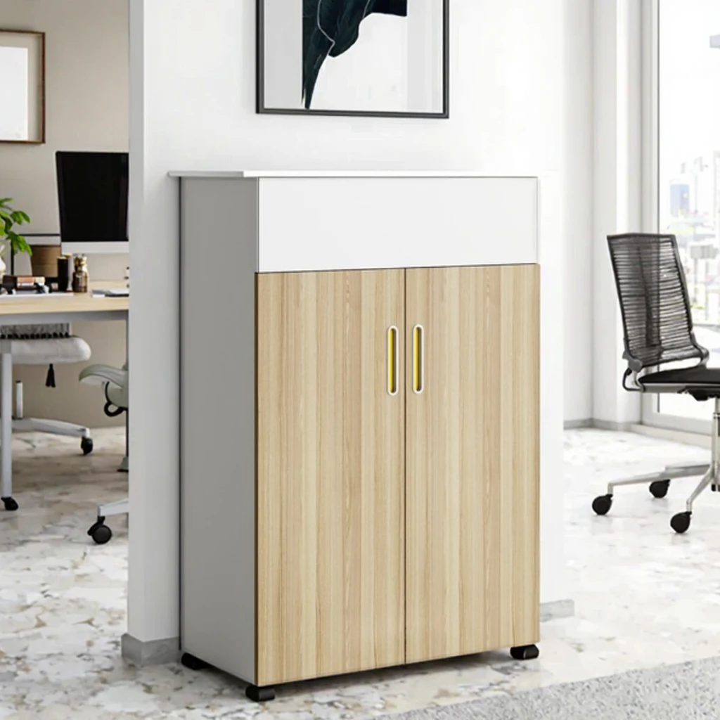 Office Flower Pot Storage Cabinet with Hybrid Design Built-In Plant Holder & Document Shelves-Modern Home & Business Furniture 6