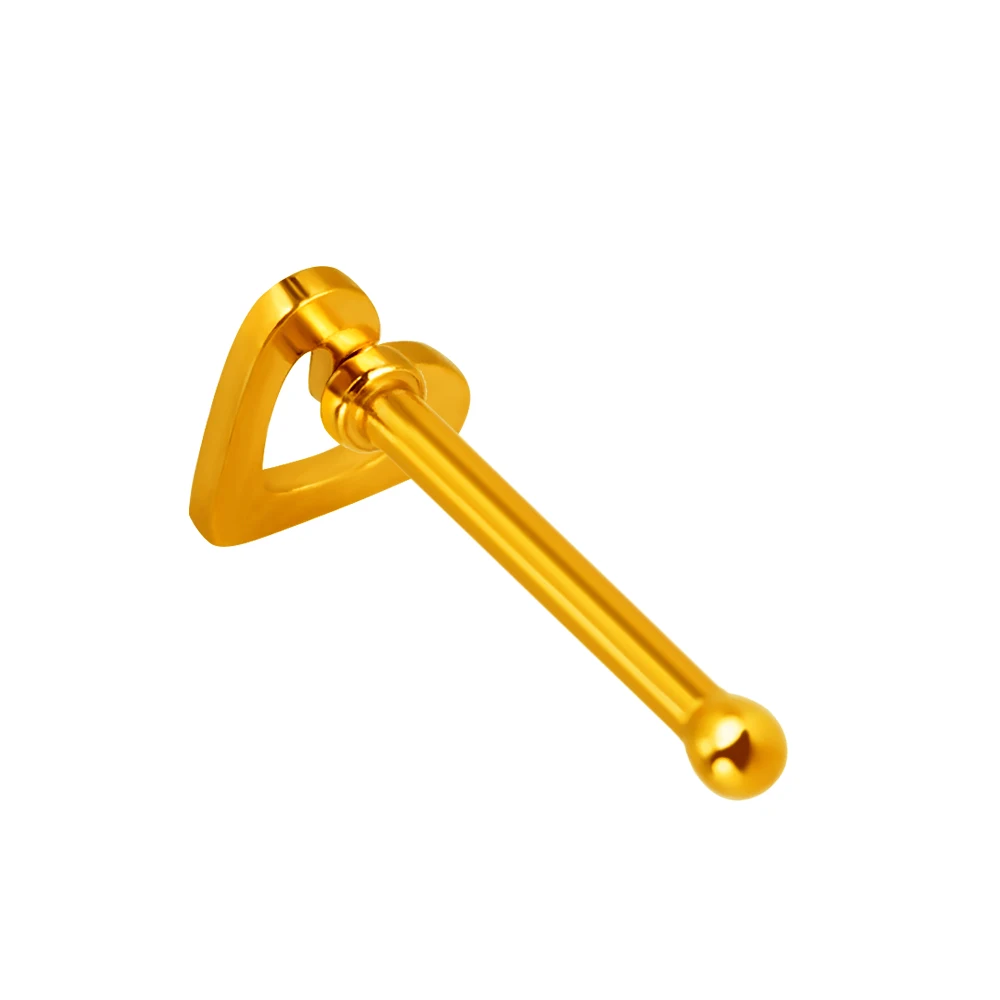 时尚镀金空心心顶鼻直刺饰品戒指厂家价格