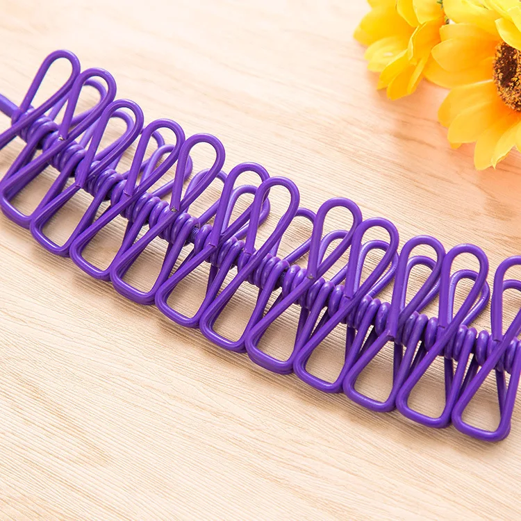 Portable Clothing Clothesline With 12 Clips Retractable Laundry Dryer Clothes Rope Drying Rack Cloth Hanging Line for Outdoor