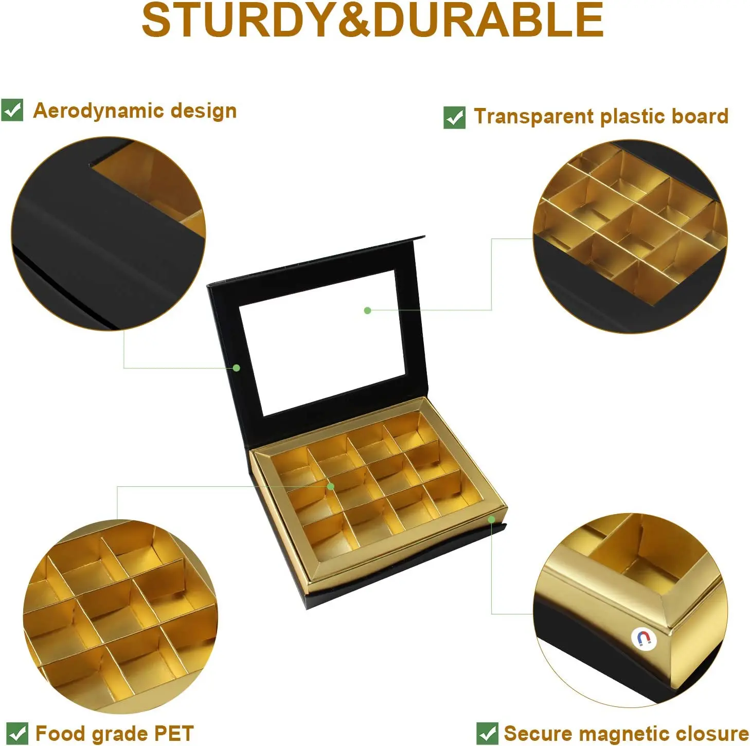 Magnet Adsorption and Window Truffle Box for Handmade Chocolate