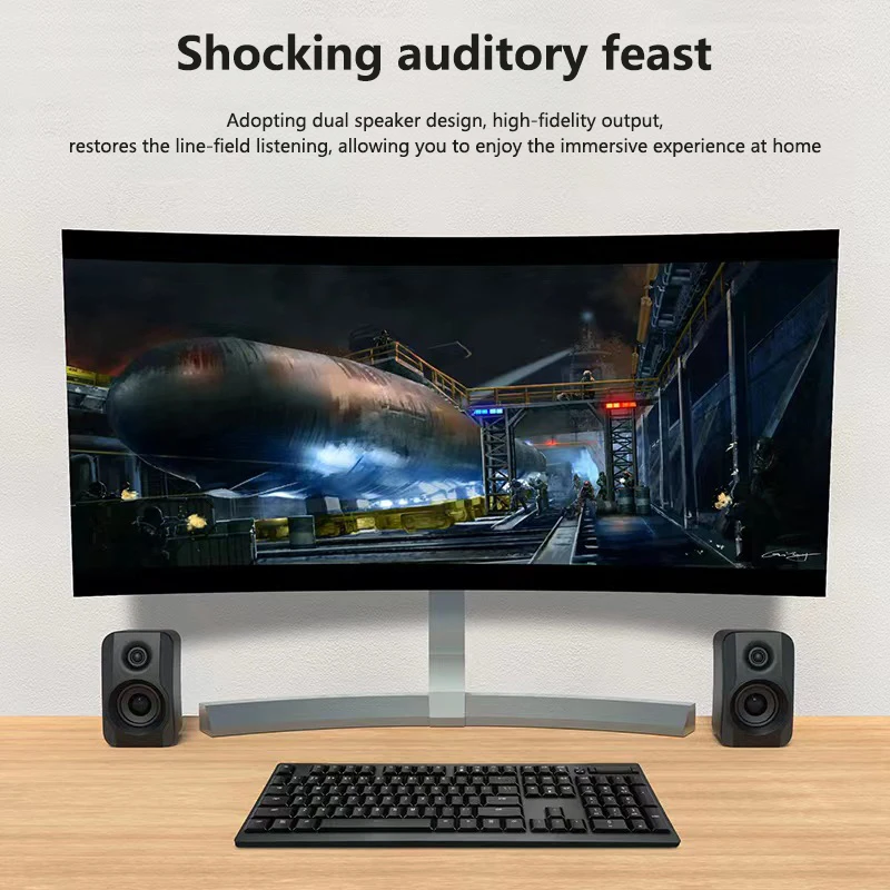 Computer Small Speaker Desktop Computer Laptop Home Desktop Wired Subwoofer Game Portable Speaker