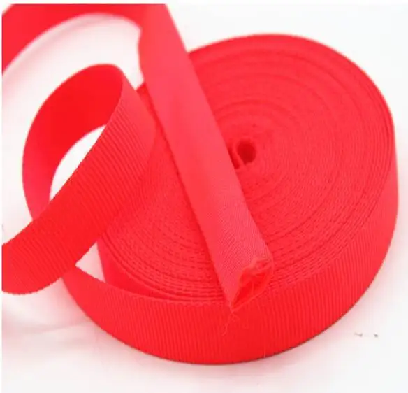 Factory Direct Sale Red Nylon Hollow Tubular Belt 2.5" Double Bag Webbing Strap 100% Polyester Tape tubular webbing