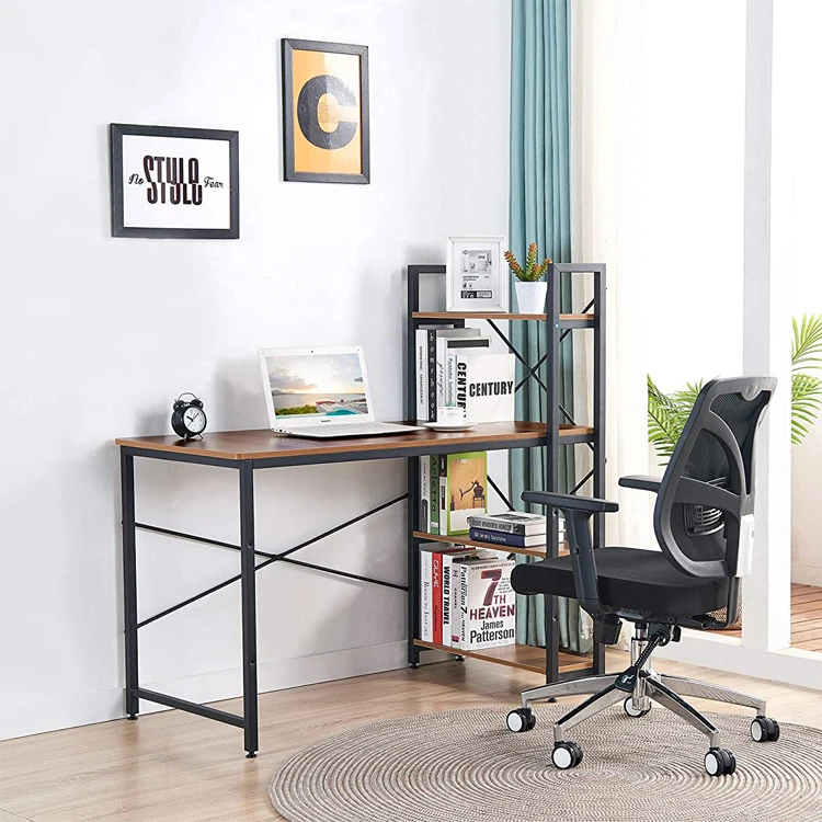 Steelite Steel Computer Desk With Bookshelf Design in Study