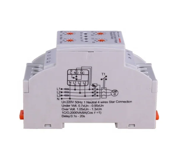 RP-02R 3 Phases Power Failure Alarm System  Relay Sequence Control Relays Phase Monitoring Relay
