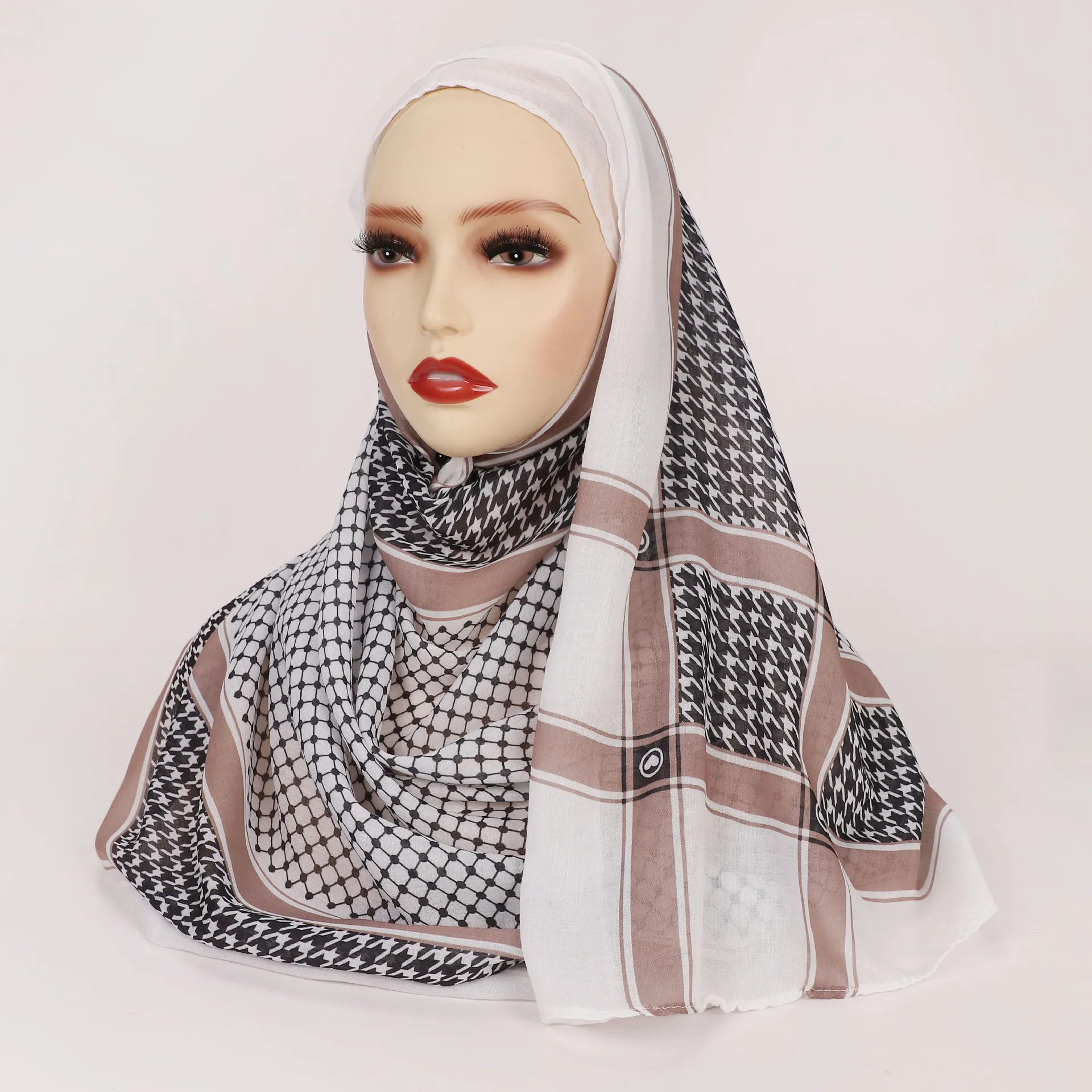 Muslim Hijabs Shemagh Arabic Pakistani Kifaya Square Scarfs Shawls