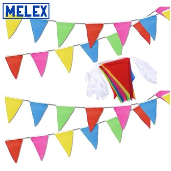 Customized mini decorative flag 50 Metro Multicolor Bunting Banner Bifacciale (164Feet / 75PCS) Banner Flags