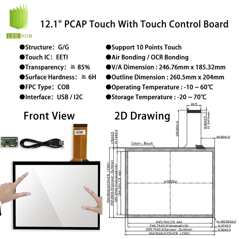 TIANMA 12.1" 1024x768 LCD Panel P1210XGF1MA01 Agricultural Control Panel 12.1 Inch LCD Modules