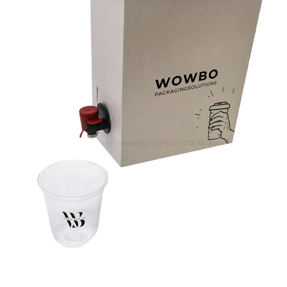 1/1.5/2/3 Liter Customized Coffee Box Refilling Bag in Box with butterfly Valve Dispenser