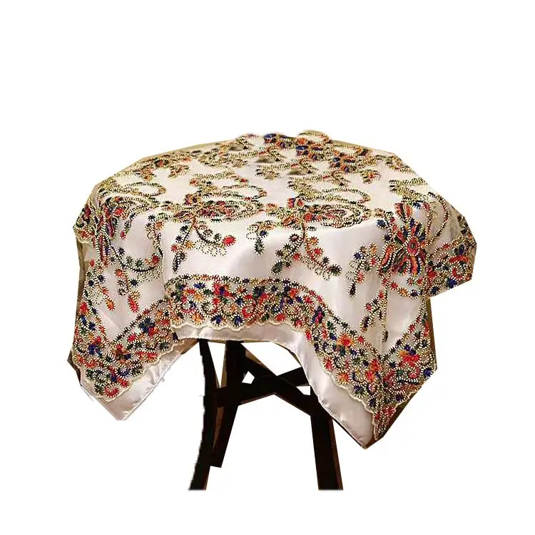 Hight Quality Polyester Party Wedding Tablecloth Embroidered Christmas Tablecloths and Runners