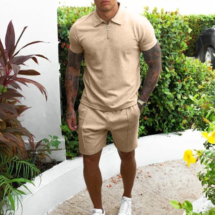 Men's slim fit white zipper polo shirt short sleeve- Discover the