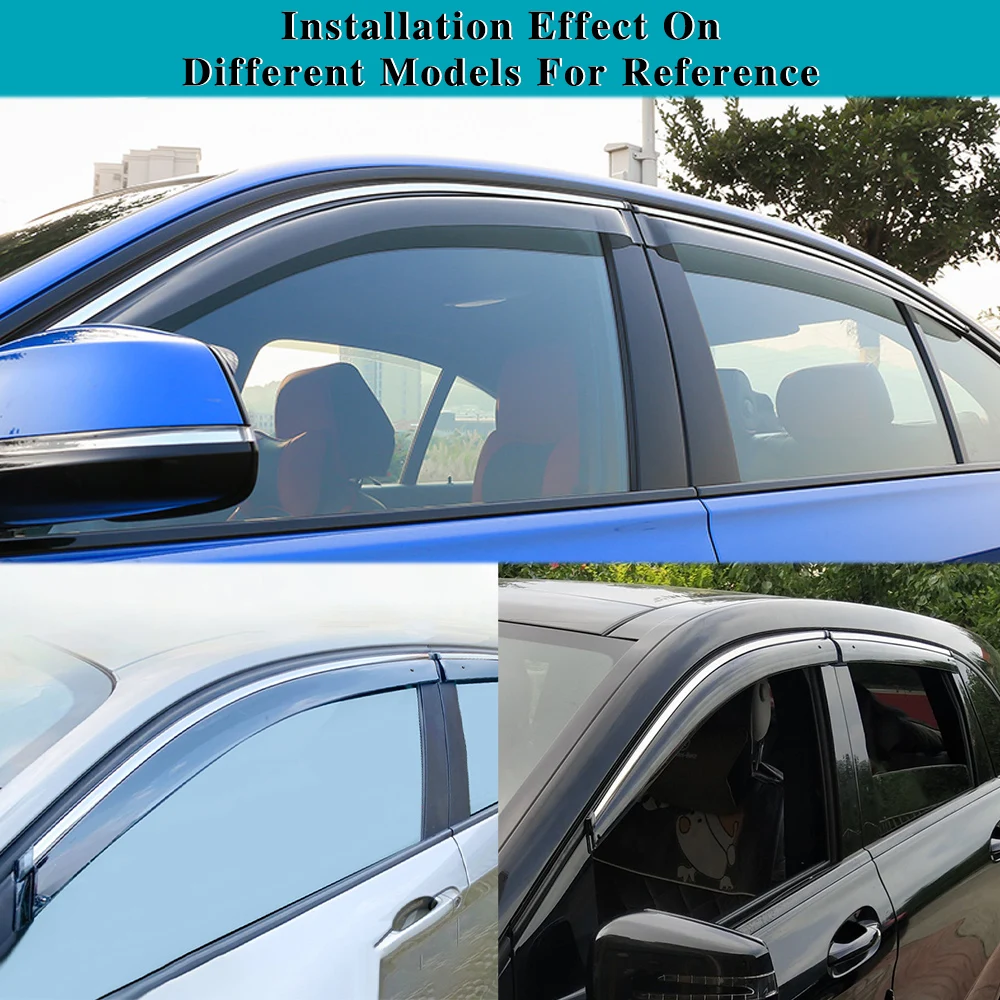 For MAZDA CX-3 2016-2019 Car Window Sun Rain Shade Visors Shield Shelter Protector Cover Trim Frame Sticker
