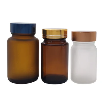 150cc Glass Health Supplement Bottles Screw Cap Screen Printing
