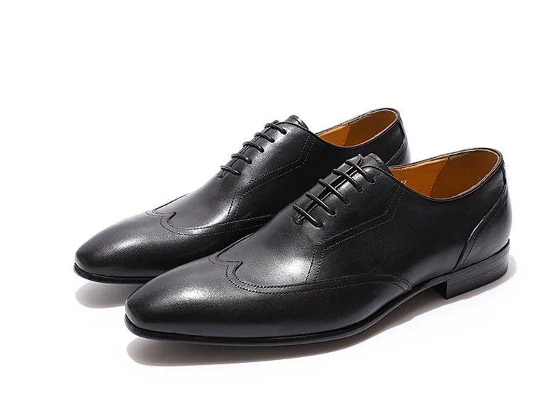 Custom Color Green Black Wingtip Men Lace up Office Formal Shoes Genuine  Leather Male Oxford Dress Shoes