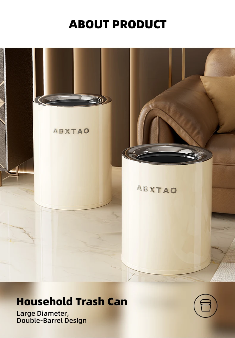 16l plastic trash can home open top trash can simple trash can with removable inner bucket-2