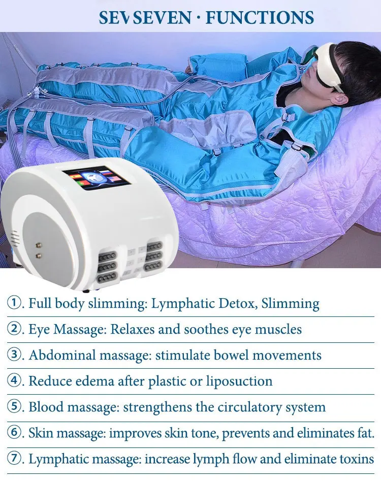 3 In 1 Air Pressure Body Infrared Pressotherapy Lymph Drainage Pants ...