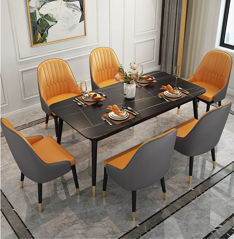 dining table set 6 seater with marble top