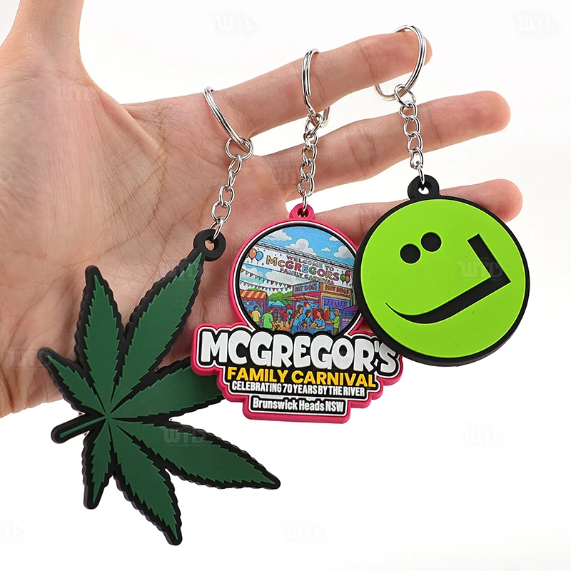 Factory Wholesale Custom Fashion Silicone PVC Promo Business Gift Keychain, Personalized Logo, Custom Size, Luxury Giveaway