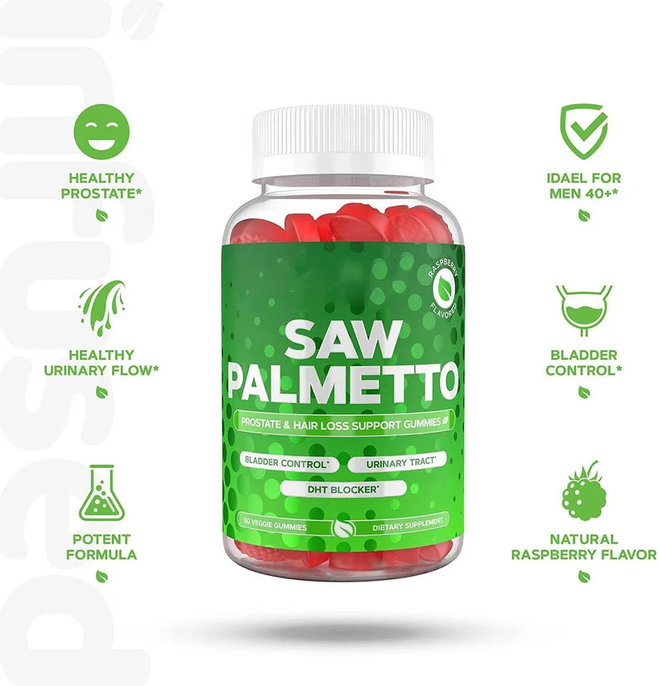 Saw Palmetto Gummies Hair Growth Supplement For Women And Men Dht ...