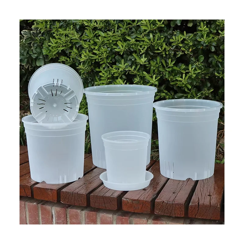 1,3,5 Gal PP Root Control Transparent Large Plant Nursery Pots Outdoor Indoor Plastic Clear Orchid Flower Pot