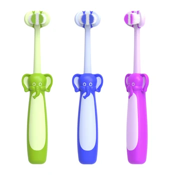 3-Side Kids Toothbrush Manufacturer New Elephant Shaped Toothbrush for Kids Aged 6-12 Kids Children's Toothbrush