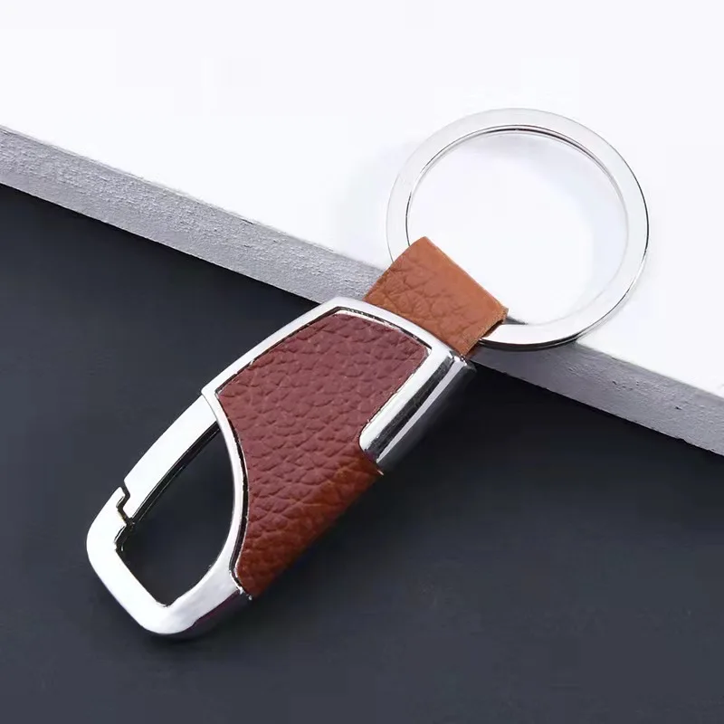 High Quality Leather Car Key Chain for Car Accessories Men Zinc Alloy  Keychain Key Ring