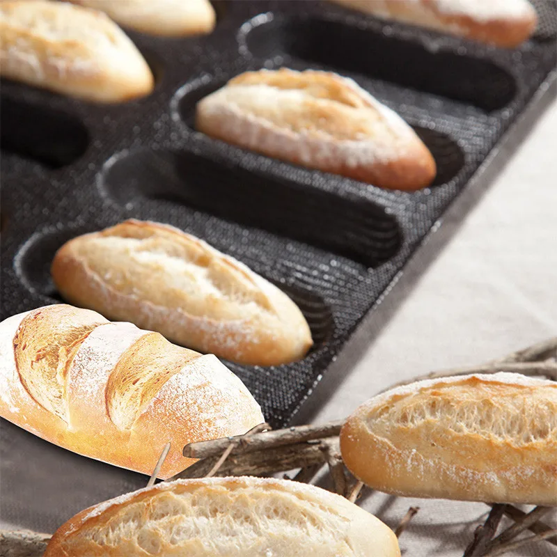 Hemoton Silicone French Bread Pan - Non-Stick Perforated Mold For Hoagies & Sandwiches