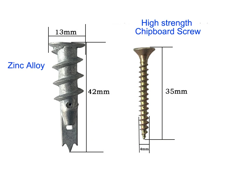 Easy Drive Fixing Metal Point Tip Hollow Self Drilling Zinc Alloy