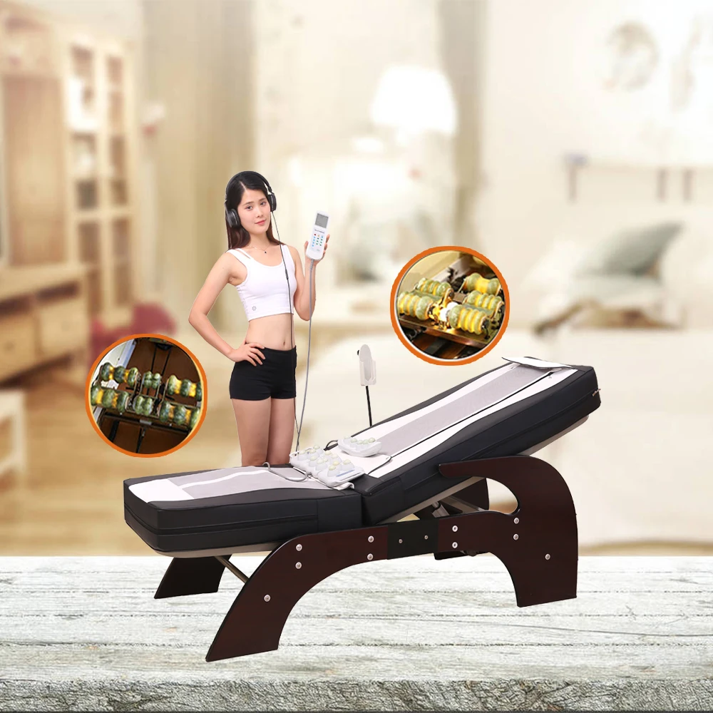 Serajm columna Lumbar tracción calefacción térmica quiropráctica terapia  turmalina Jade rodillo spa mesa eléctrica cama de masaje infrarrojo