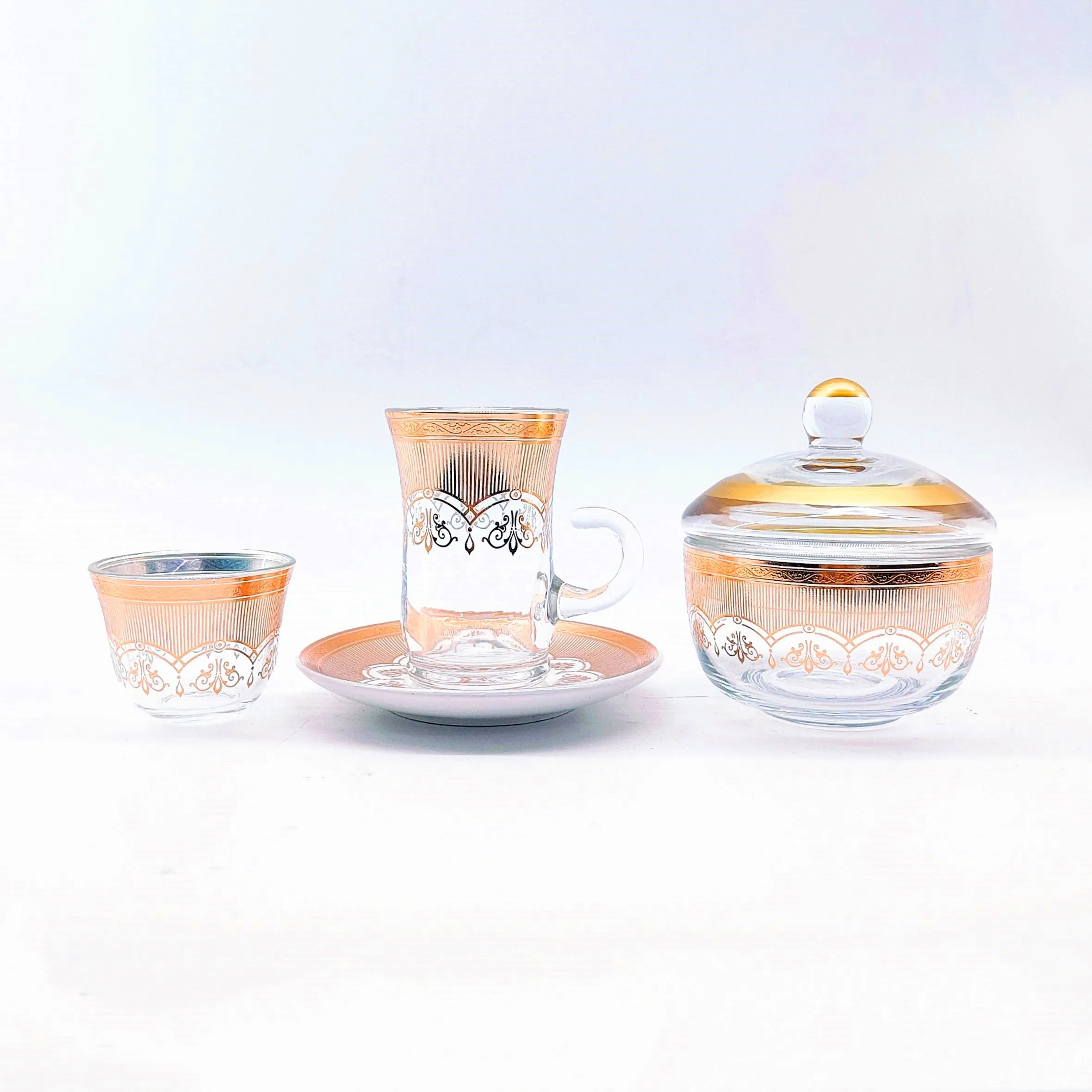Glass Turkey Arab Tea Set Thiết kế truyền thống minh bạch bền vững 3