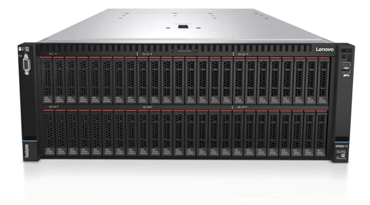 Lenovo ThinkSystem SR650 V3 2U 랙 서버 - 듀얼 Xeon Gold 6430, 64GB DDR5, 3.84TB SAS SSD, XCC2 및 1800W 예비 전력 키워드