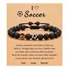 Pulsera ojo de tigre amarillo - Tarjeta de fútbol