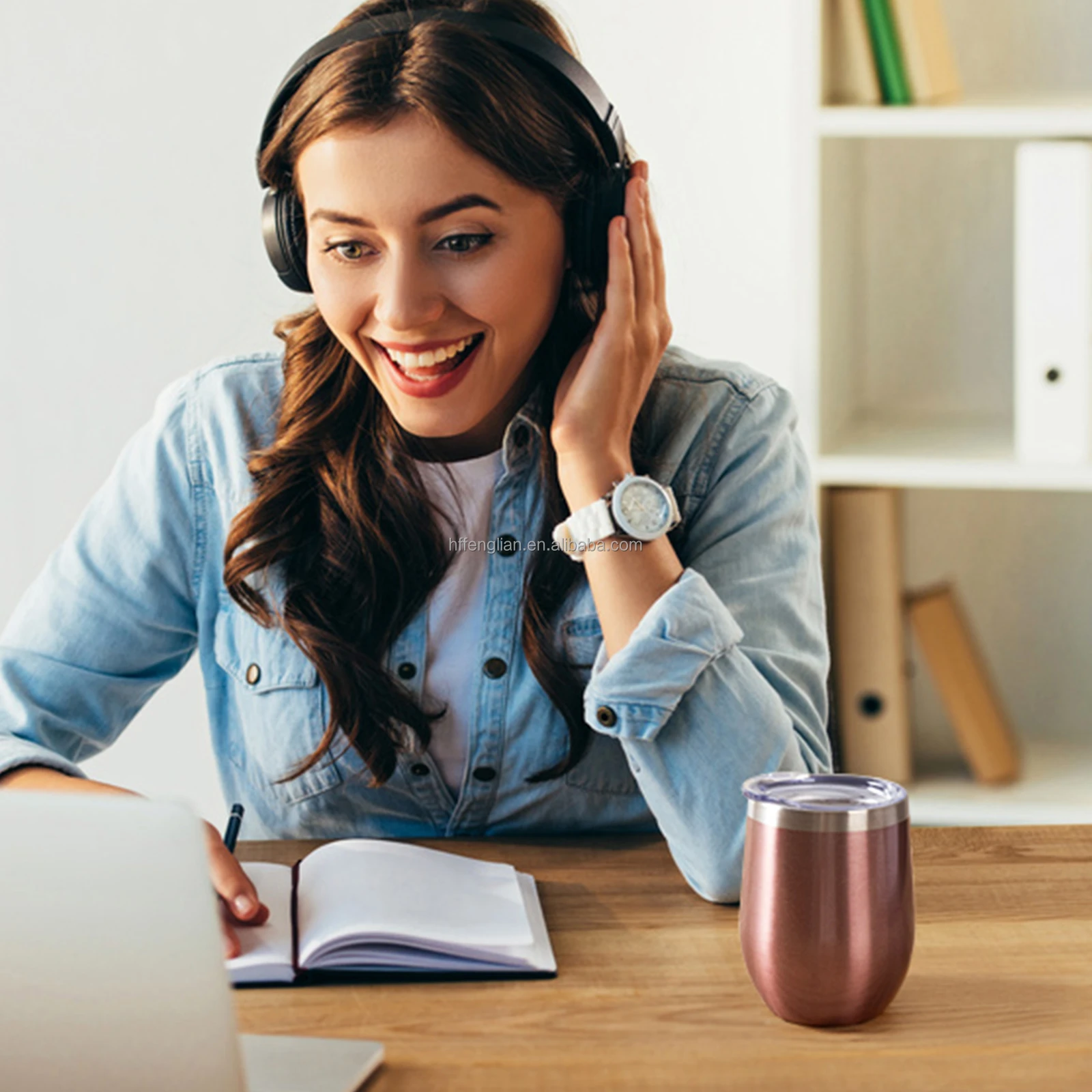 12oz Insulated Wine Tumbler With Lid,Double Wall Stainless Steel