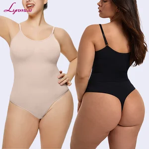 LYNMISS High Waist Seamless Thong Shapewear for Women Tummy Control Butt Lifting Slimming Bodysuit with Breathable Fabric Shaper
