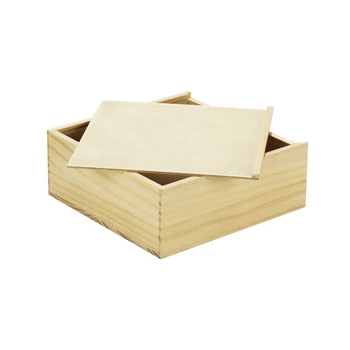 OEM and ODM customized unfinished pine wooden slide gift craft storage packaging box with sliding lid