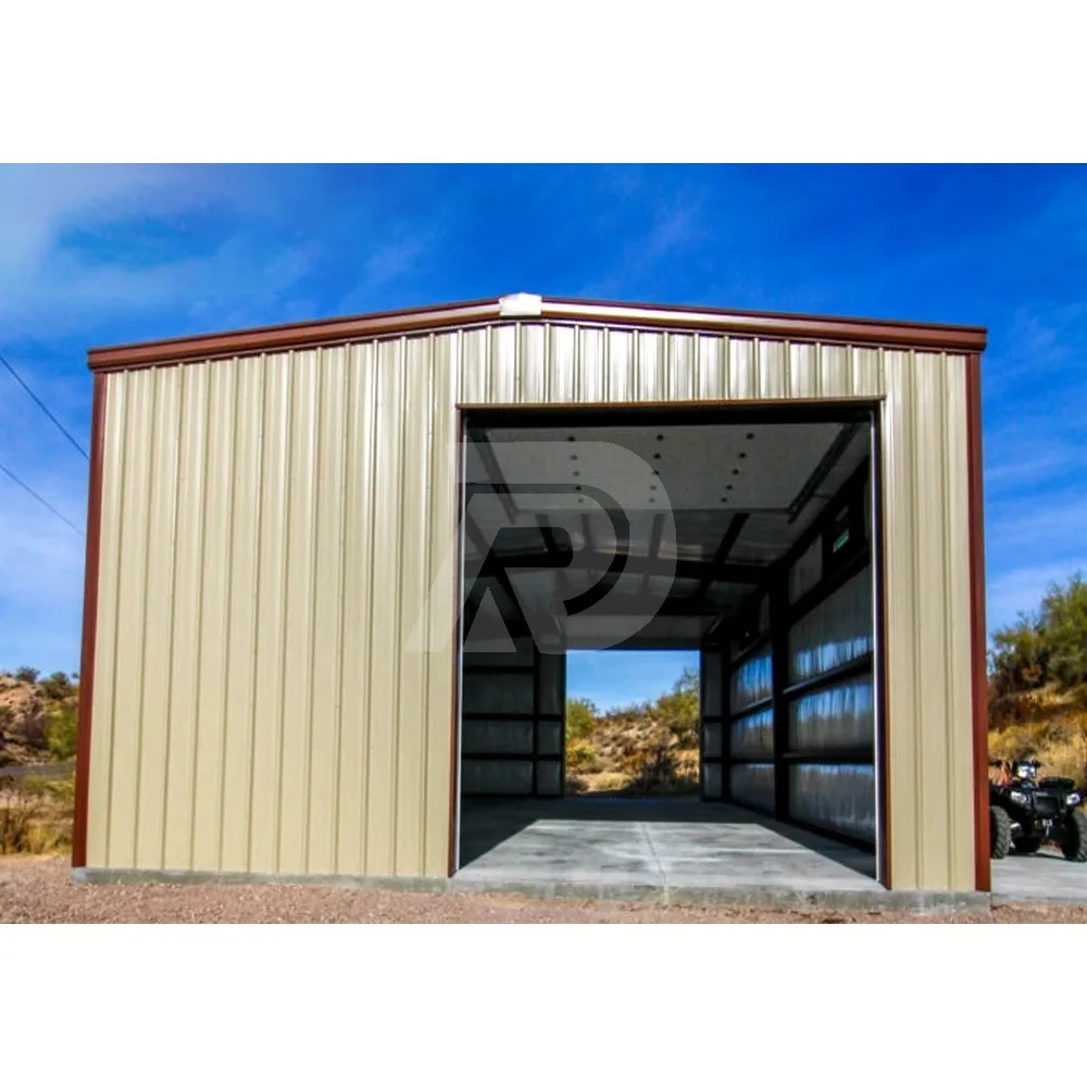 Modern Design Flat Roof Steel Structure Garage Building Construction