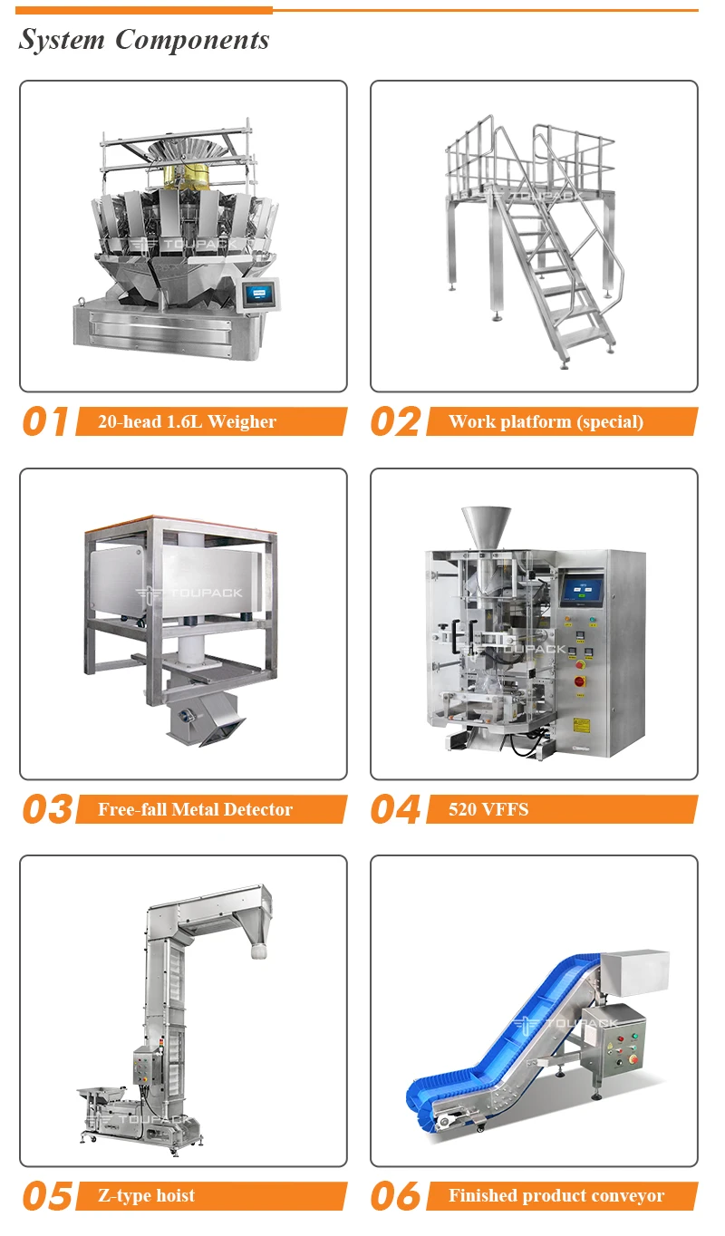 Fully Auto Multihead Weigher Packing Machine with 10" Color Touch Screen and 1 Year Warranty