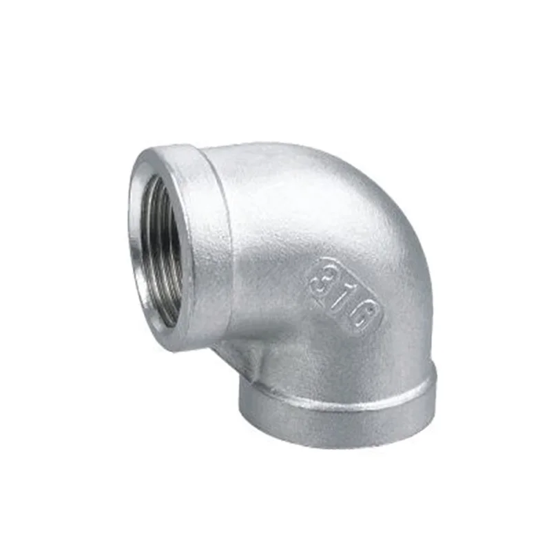 China Factory Supply Equal 1/2 Inch Stainless Steel Threaded Metal Elbow 90 SS316 304  connector elb