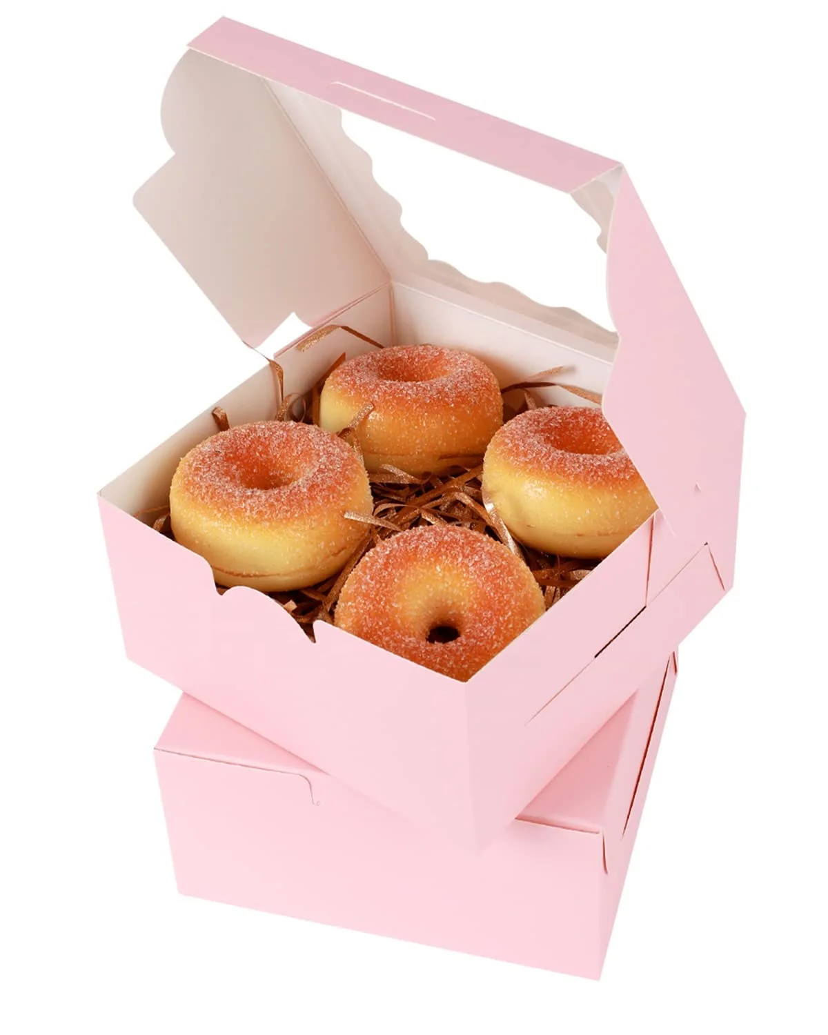 xjh-6x6x3in-pink-weeding-cake-paper-box-pink-donut-box-with-window-tall