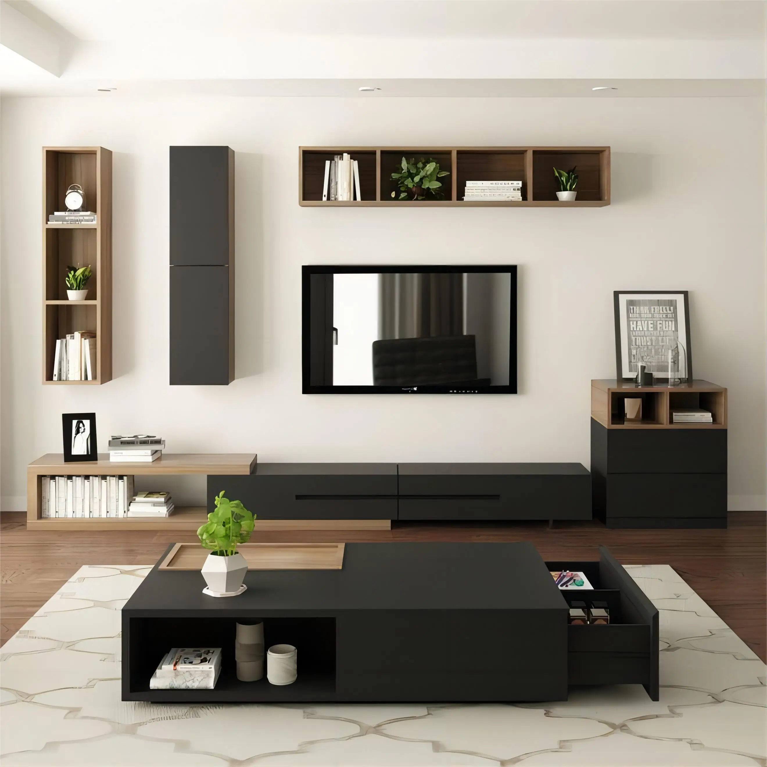 Kejia Luxury Tv Unit Mdf Home Hotel Living Room Modern