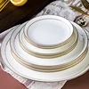 Double gold line ceramic plate