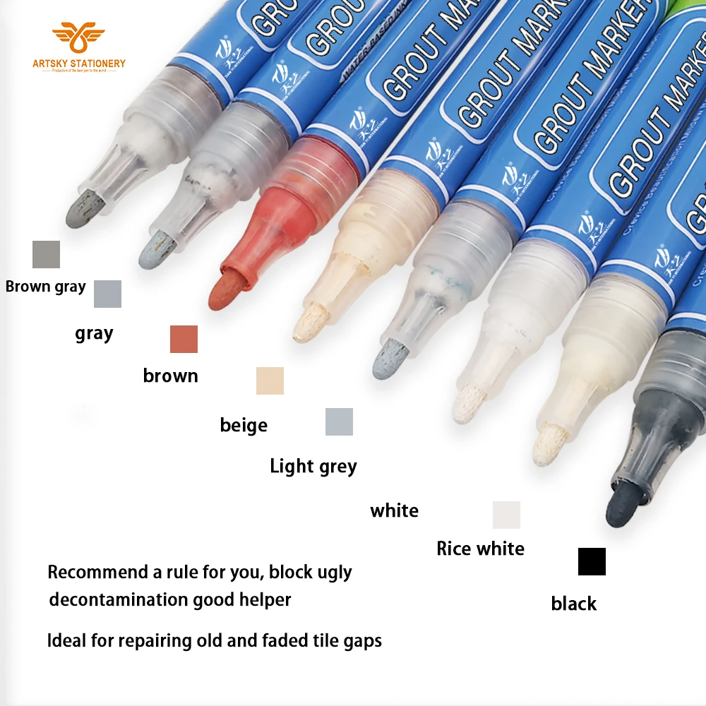 Comtervi Tile Repair Pen Non-Toxic Grout Marker Waterproof Kitchen Cleaner Tile Repair grey 