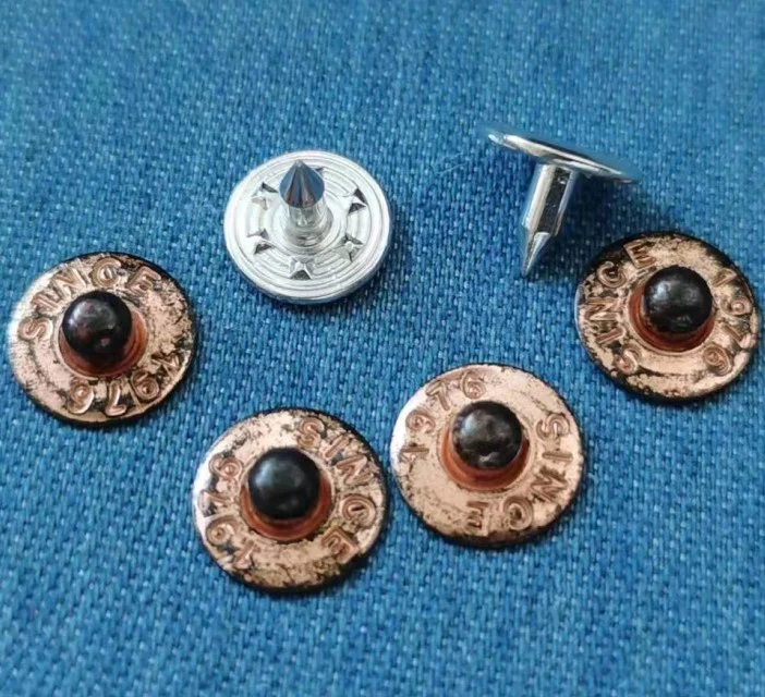 Модные черные медные на заказ логотип металлические джинсы заклепки для джинсовой ткани