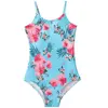 Costume intero corto Hibiscus (spalline regolabili)